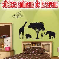 stickers Animaux de la jungle Silhouette 