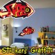 stickers Graffiti Poisson