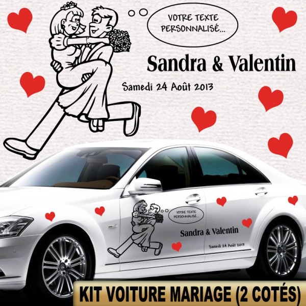 Stickers Voiture Mariage Personnalisé ·.¸¸ FRANCE STICKERS ¸¸.·