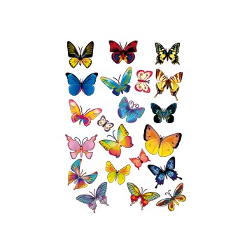 stickers Planche de 21 Papillons 