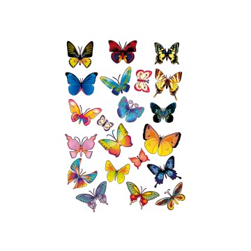 stickers Planche de 21 Papillons 