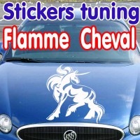 Stickers Tuning Cheval Flamme