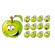 Stickers Pomme verte rigolote par planche