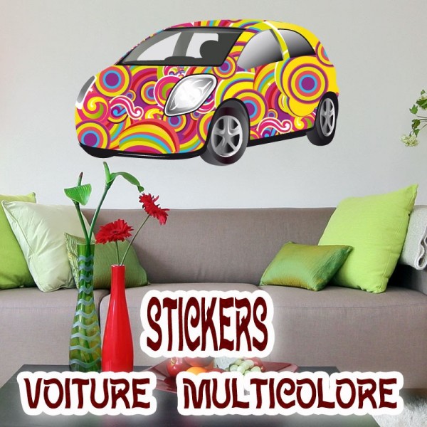 Autocollant Voiture Vagues éclaboussent les couleurs - TenStickers