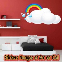 Stickers Nuages et Arc en Ciel