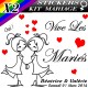 Stickers Déco Voiture Mariage Gay Femme avec Personnages (Kit 2 cotés)