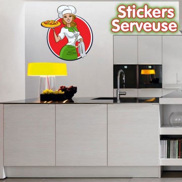 stickers Serveuse de pizza ·.¸¸ FRANCE STICKERS