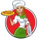 stickers Serveuse de pizza 