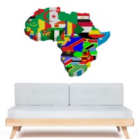 Autocollant Drapeau Continent Africain 