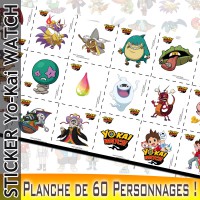 Stickers YoKai Watch Planche de 60 personnages