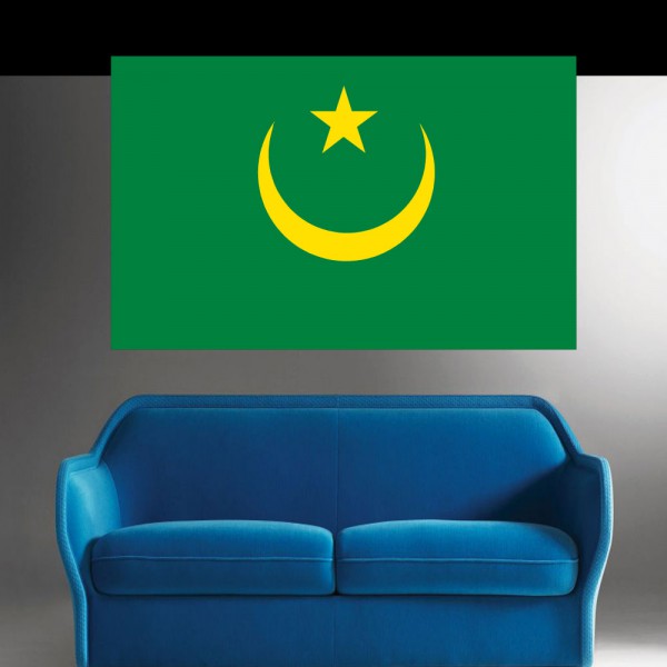 autocollant stickers Drapeau Mauritanie pas cher ·.¸¸ FRANCE STICKERS ¸¸.·