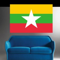 Stickers Autocollant Drapeau Birmanie ou Myanmar