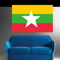 Stickers Autocollant Drapeau Birmanie ou Myanmar 