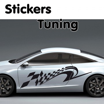 Stickers Tuning Damier vendu par 2 