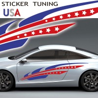 Stickers Autocollant Tuning Color USA par 2 