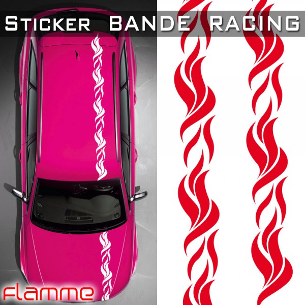 Autocollant Voiture Bandes blanches - TenStickers