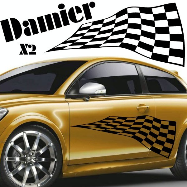 STICKER AUTOCOLLANT DAMIER sport tuning deco voiture decal racing
