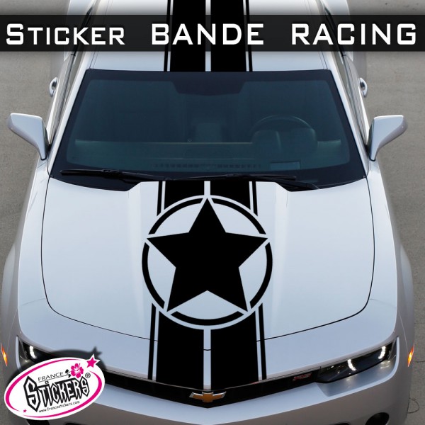 Vitihipsy 5 pièces stickers voiture tuning,bande capot bande voiture  laterale voiture sticker bande voiture stickers voiture [68] - Cdiscount  Auto