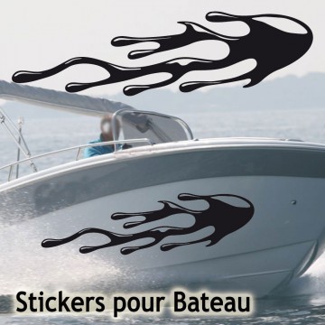 Adhesif coque Bateau Flamme 