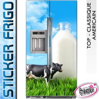 Stickers Frigo Vache Lait Prairie