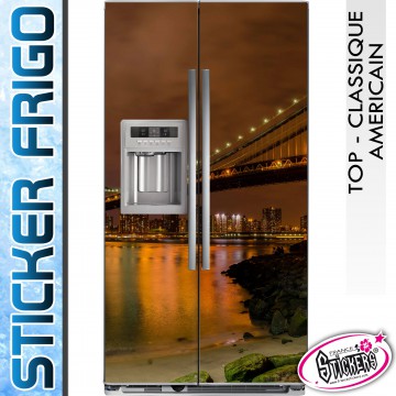 Stickers Frigo New York Pont de Manhattan de Nuit