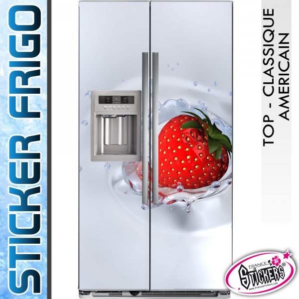 Stickers Frigo Fraise - Américain & Classique