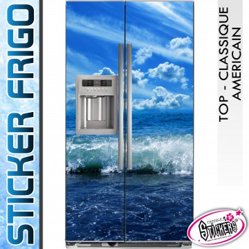 Stickers Frigo Mer avec des Vagues