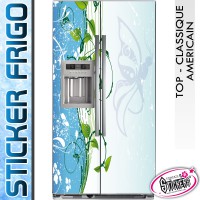Stickers Frigo Floral Papillon