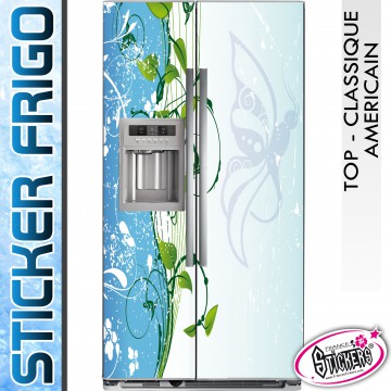 Stickers Frigo Floral Papillon - Américain & Classique