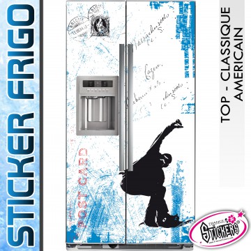 Stickers Frigo Snow Board Carte Postale