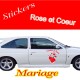 Stickers Mariage Rose et Coeurs vendu par 2