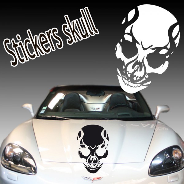 STICKERS TETE DE MORT PIRATE DECO VOITURE