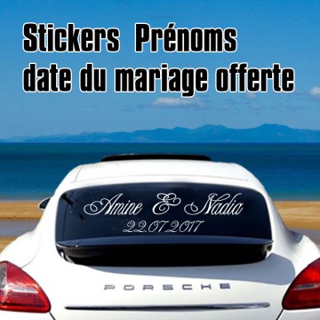 Stickers Mariage les deux prénoms + Date offerte