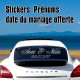 Stickers Autocollant Mariage les deux prénoms + Date offerte