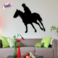 Stickers Autocollant Cavalier Jockey Silhouette