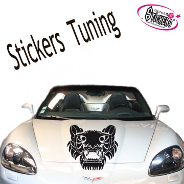 Stickers Autocollant Tuning Tête de Tigre