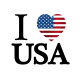 Stickers Autocollant I Love USA 