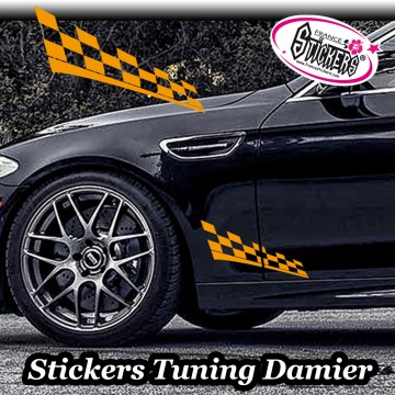 Stickers Autocollant Tuning Damier vendu par 2