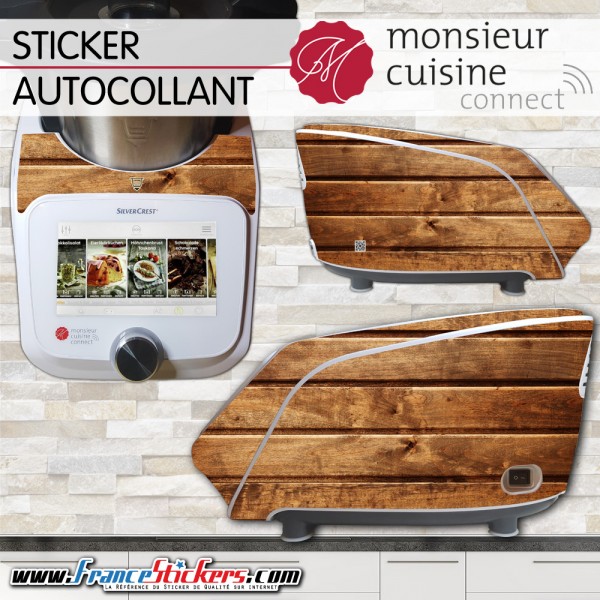 Stickers Autocollants Monsieur Cuisine Connect MCC - Effet Bois •.¸¸ FRANCE  STICKERS¸¸.•
