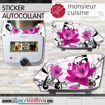 Stickers Autocollants Monsieur Cuisine Connect MCC - Fleur Déco Violet