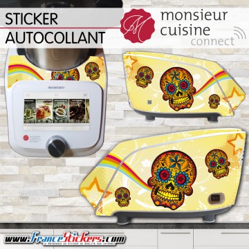 Stickers Autocollants Monsieur Cuisine Connect MCC - Tête de Mort Mexicaine
