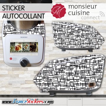 Stickers Autocollants Monsieur Cuisine Connect MCC - Noir et Blanc