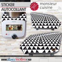 Stickers Autocollants Monsieur Cuisine Connect MCC - Triangle Noir et Blanc