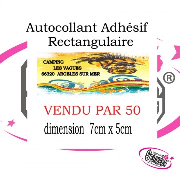 Autocollant Adhésif Rectangulaire 7cm x 5cm 