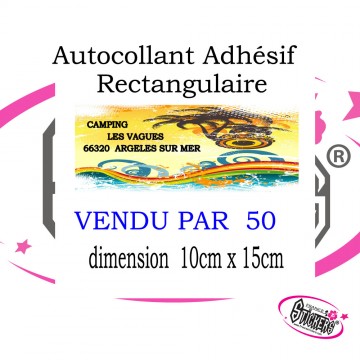 Autocollant Adhésif Rectangulaire 15cm x 10cm