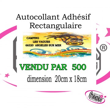 Autocollant Adhésif Rectangulaire 20cm x 18cm