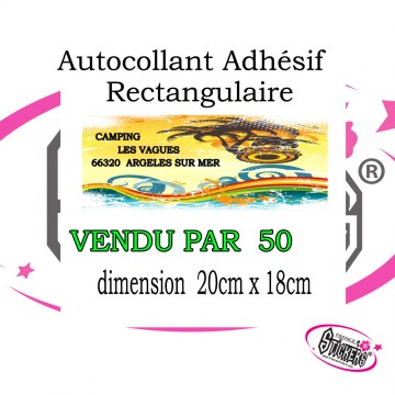 Autocollant Adhésif Rectangulaire 18cm x 20cm