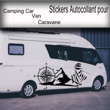 Stickers Camping Car Montagne