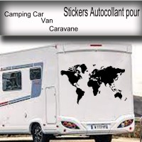 Stickers Carte du Monde pour Camping Car