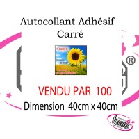 AUTOCOLLANT ADHÉSIF CARRÉ 40cm x 40cm vendu par 100